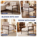 Beige Upholstered Decorative Chair With Metal Frame