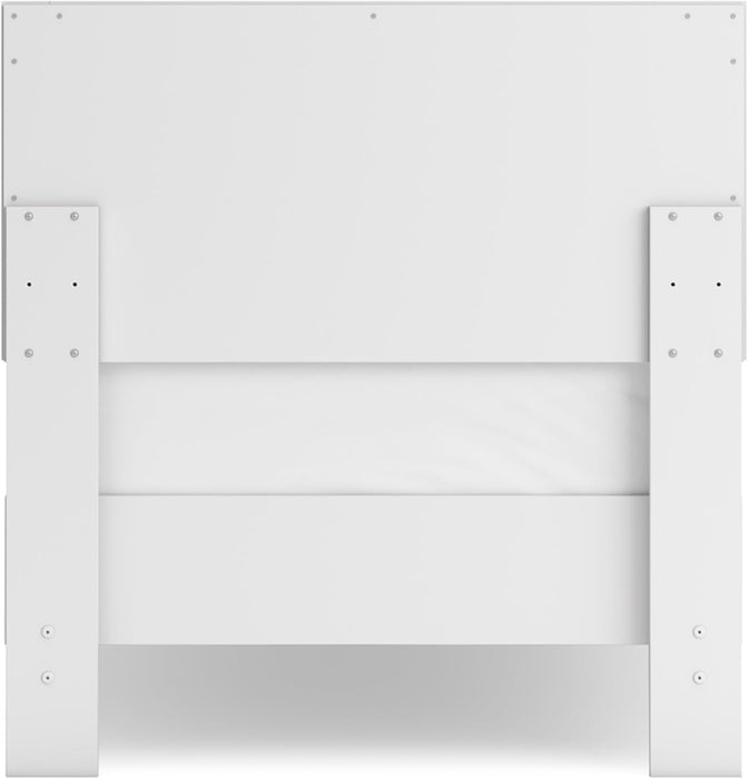 Signature Design by Ashley Hallityn Casual Twin Panel Platform Bed, Foundation or Box Spring Not Needed, White