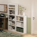 Rail 5-Tier Open Shelf Bookcase with Classic Style Edges, White
