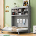 Gray Queen Murphy Bed With USB Charging And Storage