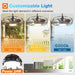 20 Inch Outdoor Ceiling Fan with Light for Patio, IP65 Waterproof Plug in Caged Hanging Fan, Remote Control, 3 CCT, 6 Speeds Reversible Outdoor Fan for Gazebo, Pergola, Porch