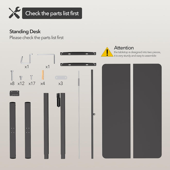 Electric Standing Desk Adjustable Height, Stand up Home Office Desk, 40X24 Inches Sit Stand Desk with Memory Preset, Black