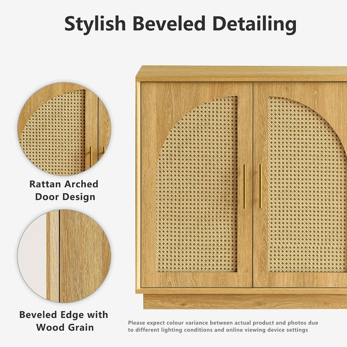 31.7" Sideboard Buffet Cabinet with Storage, Light Oak