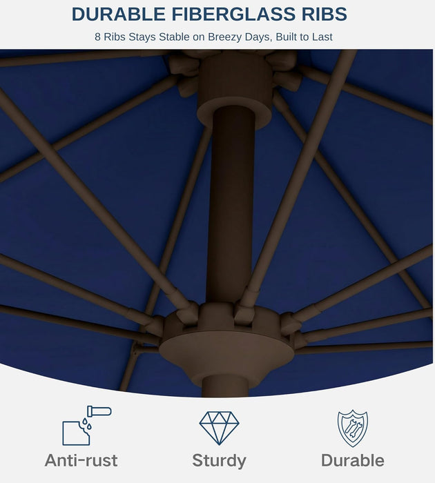 10FT Patio Umbrella, Outdoor Umbrella with Push Button Tilt and Crank, 8 Sturdy Ribs, UV Protection & Waterproof Market Umbrella for Pool, Backyard, Beach,Deck