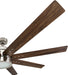 Ceiling Fans Xerxes Modern 62 Inch Ceiling Fan with Light, Remote Control Fan, LED Indoor Fan with 8 Blades, French Oak and Gray Oak Blade Finish Options, Brushed Nickel (50608-01)