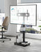 Steel Base Rolling TV Stand for 32-75 Inch Tvs up to 110 Lbs, Leveling & Tilt & Swivel Mobile TV Stand with Hidden Wire Management, Height Adjustable Portable Tv Stand with Steel Shelf, Black