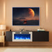 80" Floating TV Stand with 40" Electric Fireplace, Modern Entertainment Center with Storage, Adjustable 12-Color LED Lights, Fire Place TV Console for Living Room, Black+White