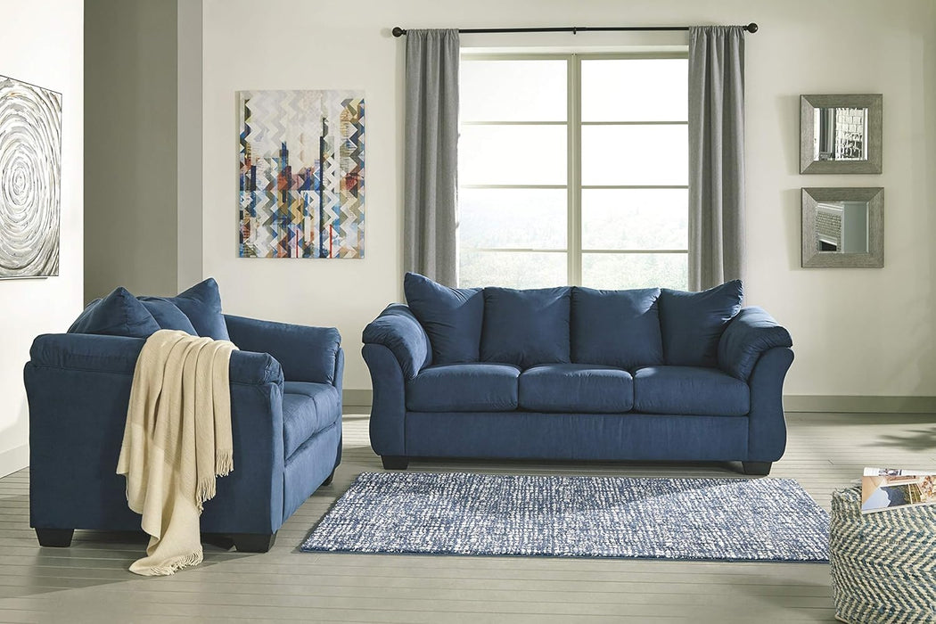 Plush Loveseat - Dark Blue