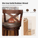 26 Inch Swivel Bar Stools Set of 3, Counter Height Bar Stools | Wooden Bar Stools, Faux Leather Kitchen Stools, Counter Height Chairs with Solid Wood Legs & Wrap-Around Footrest
