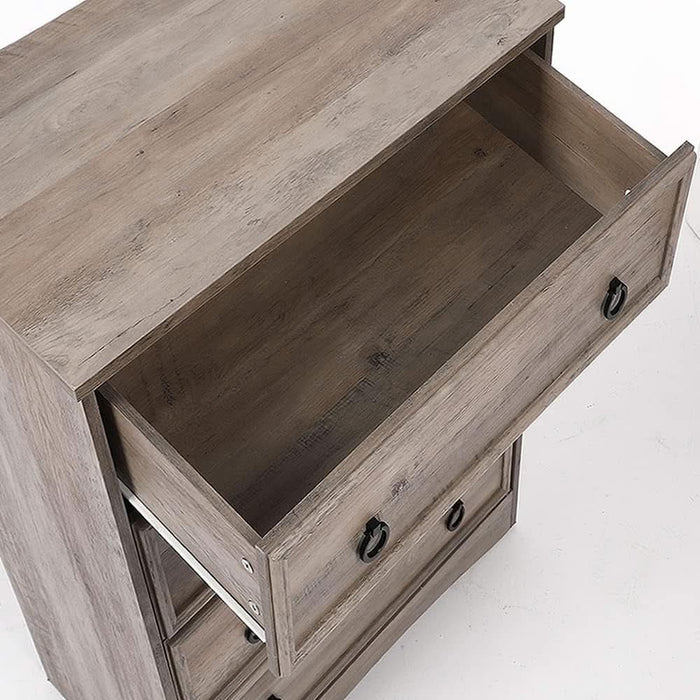 Modern 4 Drawer Dresser, Dressers for Bedroom, Tall Chest of Drawers Closet Organizers and Storage for Clothes - Easy Pull Handle, Textured Border 5.5" Deep Drawers for Bedroom, Living Room, Gray