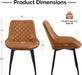 Dining Chair Set of 4, Modern Dining Chairs with Thick Cushions, Faux Leather Kitchen Dining Room Chairs with Metal Adjustable Legs for Dining Living Room, Brown