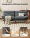 Futon Sof Bed,Vintge Couch with djustble Bckrest & rmrests, Convertible Futon Sof Couch for Efficient Home,Smll Spces, Living Room or Office, Corduroy Futon Couchs,Grey
