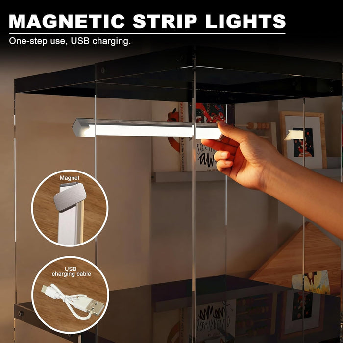 Three Tier Rotating Bookshelf With Illuminated LED