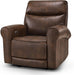 Power Wall Hugger Recliner Chair for Small Space RV Living Room, USB & USB-C Charging Ports, Modern Rolled Arm Recliner, Faux Leather PR630 (Dark Brown, Medium)