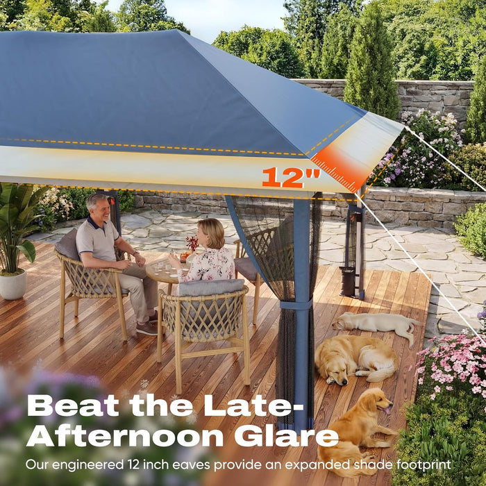 10X20 Pop up Gazebo Canopy Tent, One Person Set up Portable Instant Folding Shelter, Outdoor Canopy Tent with Extra Shade for Backyard, Patio, Party
