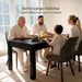 Black Dining Table for 6, Farmhouse Rectangular Kitchen Table, Wood | Long Modern Table with Rounded Corners for Dining & Living Room, Easy Assembly