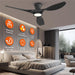 52 Inch Ceiling Fan with Led Light Remote Control Flush Mount Low Profile for Bedroom Farmhouse Patio Outdoor Living Room Kitchen Dining Room,Dc Motor,Reversible,Black