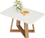47Inch Dining Table White Brown SpaceSaving Design