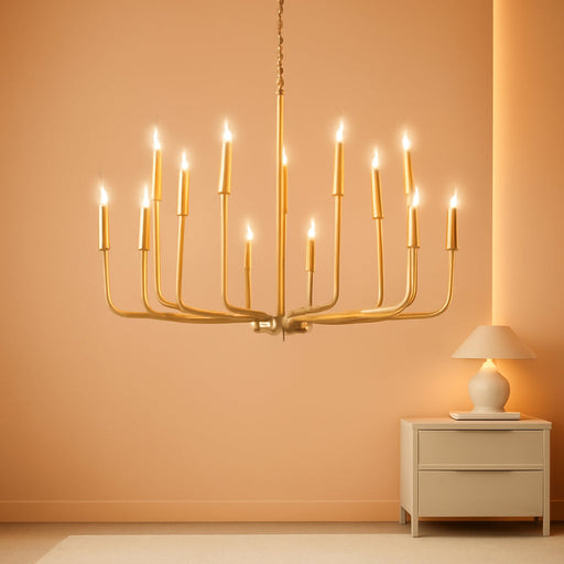Gold Chandeliers for Dining Room Light Fixture，D40 Inch