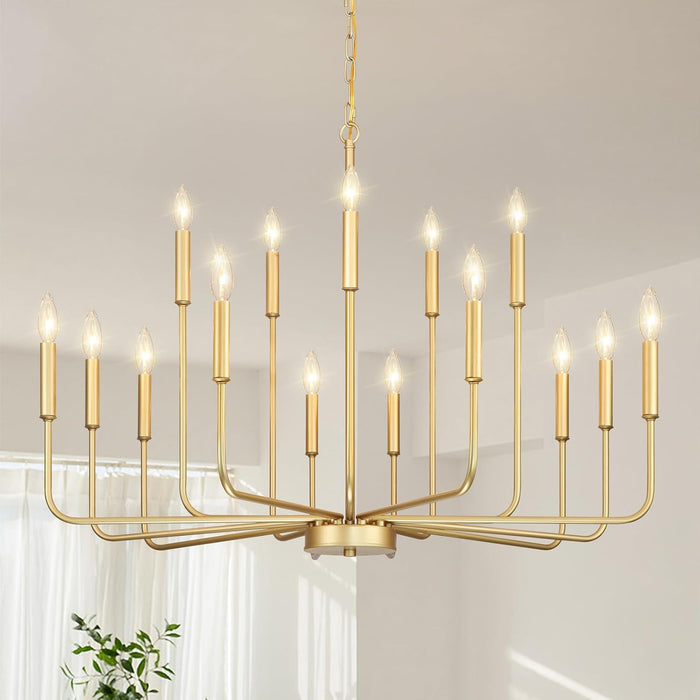 Gold Chandeliers for Dining Room Light Fixture，D40 Inch
