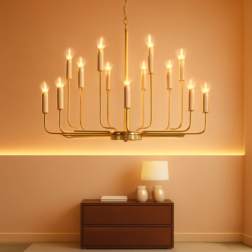 Gold Chandeliers for Dining Room Light Fixture，D40 Inch