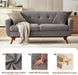 Grey Mid-Century Loveseat Sofa: Easy Assembly, Solid Wood