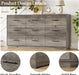 9 Drawers Dresser for Bedroom, 58” Wide Modern Chest of Drawers with Diamond Panel, Anti-Tipping Device, Wood Stable Storage Organizer for Bedroom, Nursery, Living Room