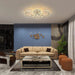 LED Ceiling Lamp 76W Modern Close to Ceiling Light Dimmable 6 Rings Ceiling Chandelier for Living Room Bedroom,Chrome