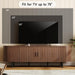 70.8" TV Stand with Power Outlet for Tvs up to 75 Inch, Entertainment Center with Storage and Adjustable Shelves, Modern Media Console with Sliding Doors for Living Room, Walnut