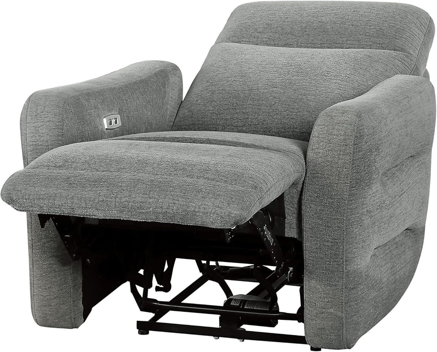 Rainwood Wall-Hugger Power Double Lay Flat Reclining Living Room Set, 3-Piece, Dove Gray