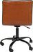 Alan Low-Back Ribbed Upholstered Vinyl Swivel Desk Chair with Padded Seat, Modern Adjustable Height Padded Office Chair, Brown