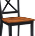 Home Styles Classic Black and Oak Pair of Dining Chairs, with Solid Hardwood Construction, Cottage Oak Finish, X-Style Back, and Mission Style Look, Set of Two