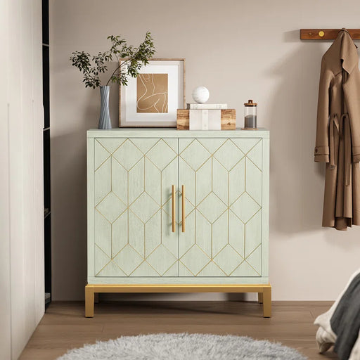 32" Accent Cabinet with Gold Trim