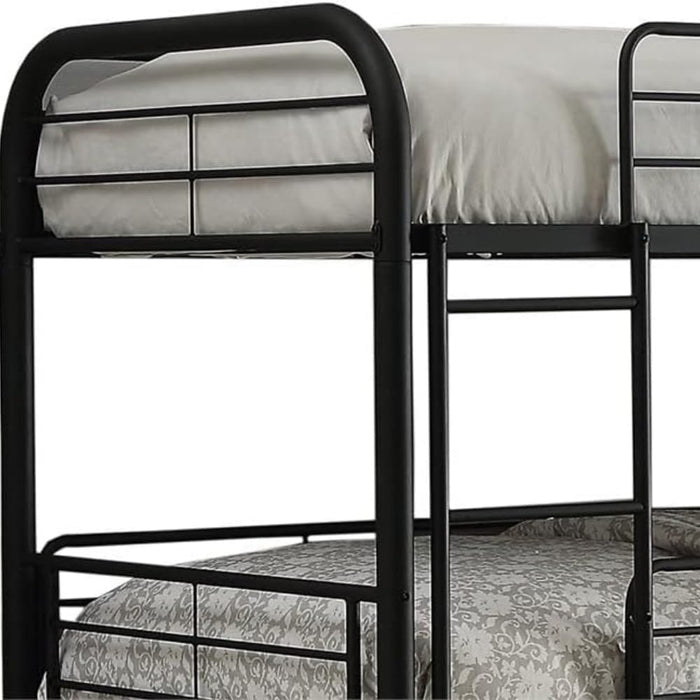 Cairo Metal Frame Full Triple Bunk Bed in Sandy Black