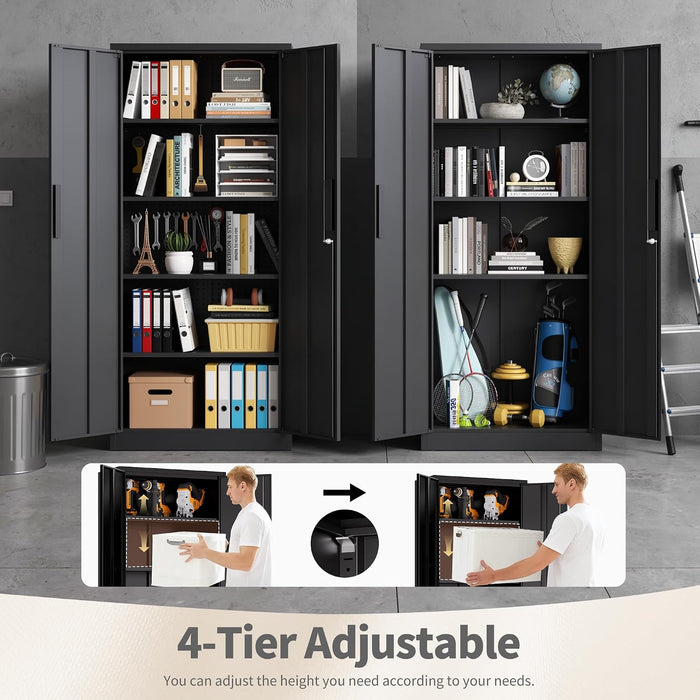 Black Industrial Grade Locking Steel Storage Cabinet