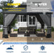 12x14 Gray Hardtop Gazebo Outdoor Weatherproof Netting