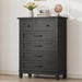 5 Dresser for Bedroom, 41.3 in Tall Vertical Drawer Dresser with Large Storage, Freestanding Wooden Closet Chest for Bedroom, Living Room, Black