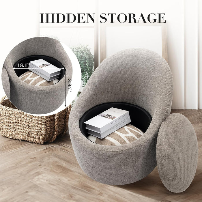 Swivel Accent Chairs ThreeSixty Rotation Light Grey