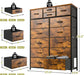 Dresser for Bedroom with 10+4 Storage Drawers, Chest of Drawers, Sturdy Metal Frame & Wood Top, Hallway, Closets, Living Room, 52.2" H X 37.4" W X 11.8" D, Rustic Brown