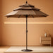 OLEFIN® 5-Year No Fading 9FT 3 Tiers Patio Umbrella, Outdoor Table Umbrella with 8 Sturdy Ribs for Deck, Backyard, Garden, Yard (Khaki)
