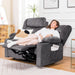 Manual Recliner Couch，Fabric Reclining Sofa Chair with Cup Holders, Upholstered Reclinerchair Set with Side Pockets Suitable for Living Room Furniture (2)