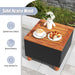 3 Pieces Patio Wicker Furniture Set with Cushions and Acacia Wood Coffee Table Outdoor