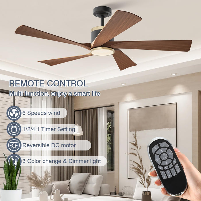 52 Inch Indoor Outdoor Ceiling Fan With Dimmable Led Lights