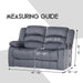 Reclining Love Seat Slipcover, 48" - 65" L, 6-Piece Velvet Stretch Loveseat Reclining Sofa Covers, 2 Seat Love Seat Recliner Cover, Thick, Soft, Washable (Dark Grey)