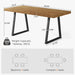 Industrial Dining Table for 4-6 People, 63 Inches Solid Wood Rectangular Kitchen Table with Heavy-Duty Metal Legs for Home, Dining Room, Small Space, Rustic Brown