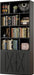 4-Tier Bookcase with Doors, Tall Storage Bookshelf, Black