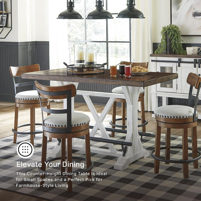 Signature Design by Ashley Farmhouse Counter Height Dining Table, White