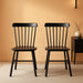 Wooden Windsor Dining Chairs Set of 2 Wood Dining Room Chair Black Spindle Side Kitchen Room Country Farmhouse Chairs