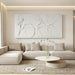 Abstract Textured Wall Art Hand Painted White Canvas Modern Oil Painting 58X29 Contemporary Minimalist Large Artwork Horizontal/Vertical Wall Decor