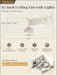 65 Inch White Caged Ceiling Fan With Remote